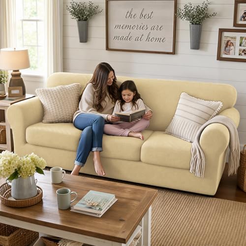 XINEAGE 4-Piece Stretch Sofa Cover, Washable Couch Covers for Dog - Image 3