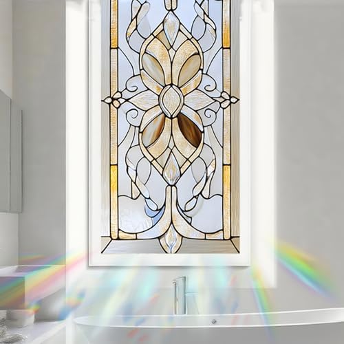 Nuxovilar Sparkle Gold Vintage Pattern Window Film 17.7x39.4 PVC - Image 6