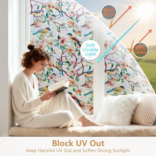 Kromapolis Window Privacy Film, Stained Glass Sticker, 35.4" x 157.4" - Image 4