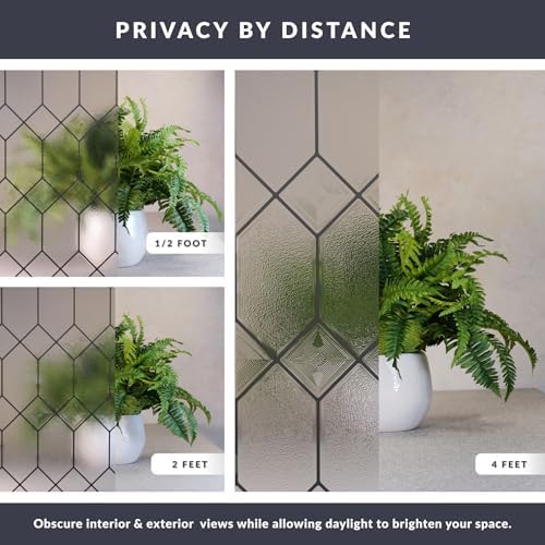 Old English Window Privacy Film by Artscape - Textured Leaded Glass Design, Static Cling, Allows Natural Light in, UV Protection, Phthalate and BPA Free, Made in USA - 36 x 72 Inch - Image 4