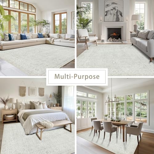 6x9 Washable Area Rugs for Living Room,Bedroom,Dining Room(Concrete Grey) - Image 5