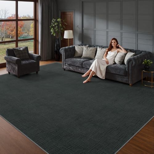 Valenrug 6x9 Area Rugs, High Low Pile Washable Rugs for Living Room, Black - Image 3