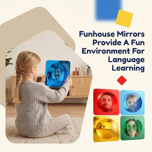 4 Pcs Sensory Wall Mirror Acrylic Bubble Mirror Wall Decoration 10" x 10" Scandinavian Natural Decor Sensory Room Science Decompression Space (Red, Yellow, Green, Blue) - Image 6