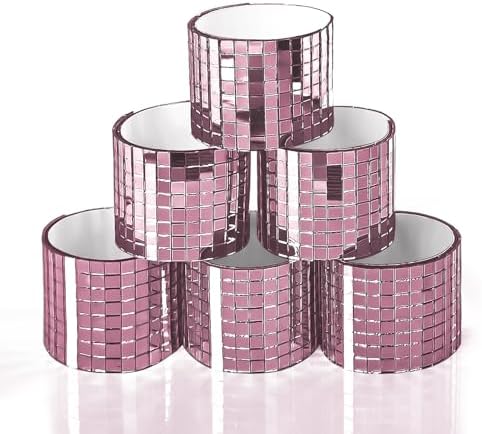 Art3dwallpanels Mirror Mosaic Disco Tiles, Self Adhesive Glass Pink by Art3dwallpanels