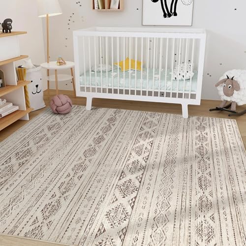 Nakagishi Boho 6x9 Area Rug Living Room Rugs Machine Washable Dark Brown - Image 7