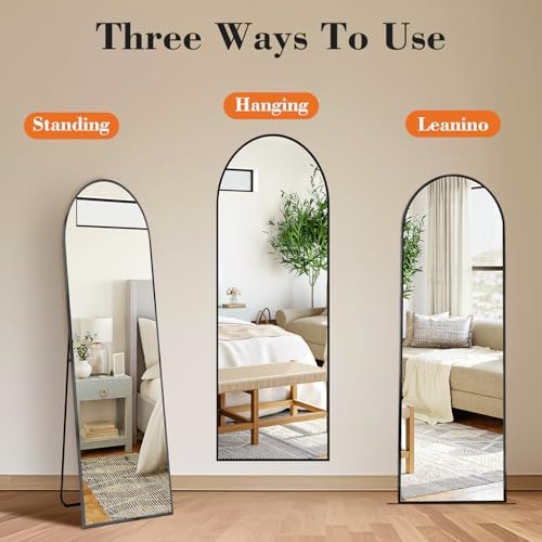 Arched Full Length Floor Mirror 56"x15", Body Standing Mirror - Image 5