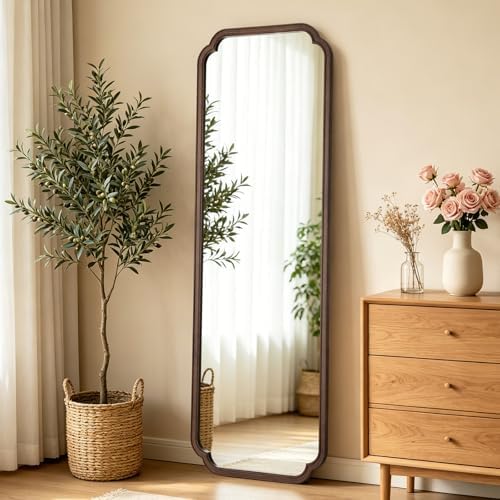 WallBeyond Full Length Mirror Wall Mounted 71"x24", Rustic Wooden Frame Floor Mirror, Large Full Body Mirror for Bedroom, Leaning or Hanging Against Wall (Walnut Solid Wood) by WallBeyond