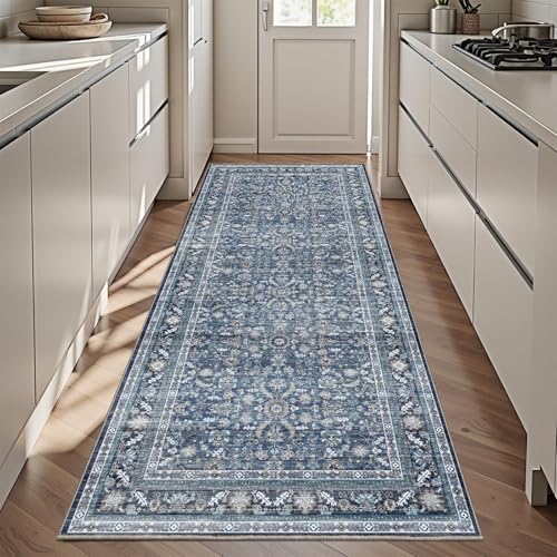 OPPODREAM Vintage Blue Area Rugs 3x6, Washable Rug for Living Room by OPPODREAM