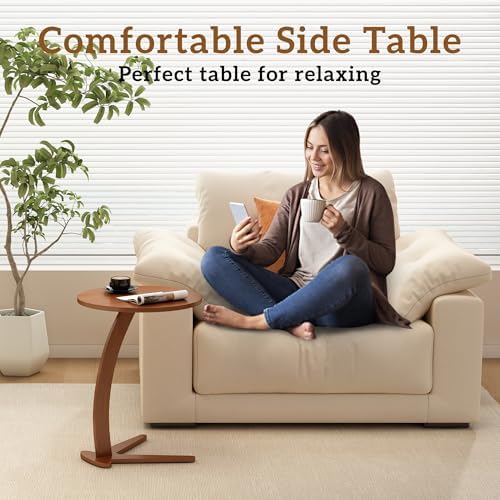 15 '' Couch Tables that Slide Under, C Shaped End Table, (Medium) - Image 3