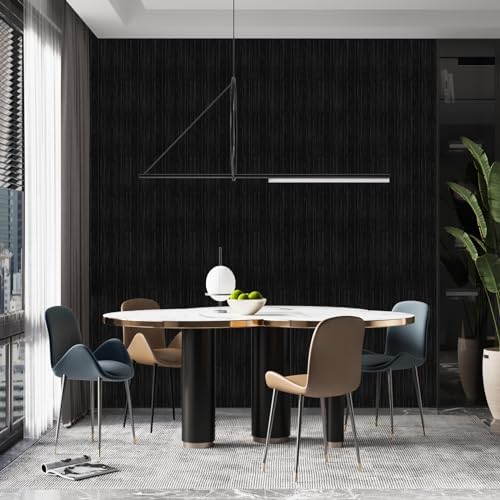 Black Grasscloth Peel and Stick Wallpaper Texture Contact Paper 15.7" X 120" Self-Adhesive Linen Removable Wallpaper Cabinets Counter Top Liners - Image 6