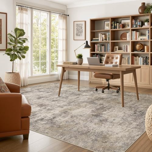 Nakagishi Boho 7x9 Area Rug Living Room Rugs Machine Washable Brown Grey - Image 5