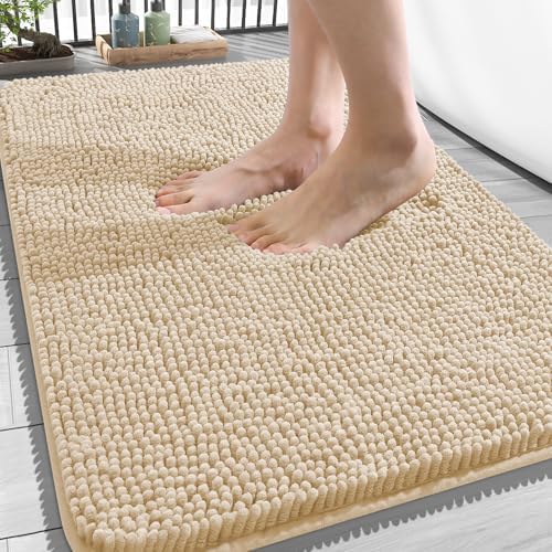 OLANLY Bathroom Rugs 34x21, Extra Soft Absorbent Chenille Bath Rugs by OLANLY