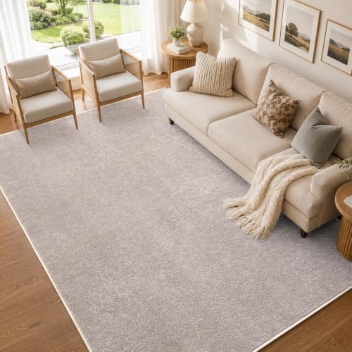 6x9 Large Oatmeal/White Area Rug Non-Slip Washable for Living Room Bedroom by FinRe%CC%80cHome
