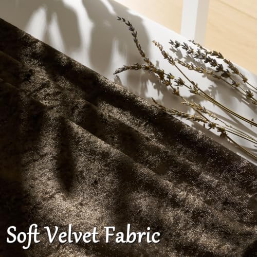 GIGIZAZA Crushed Brown Velvet Throw Pillow Covers 20x20 Pack of 2 - Image 3