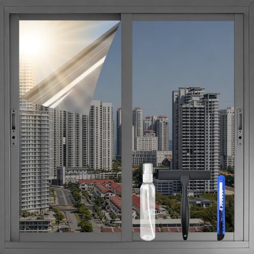 XIAWEI One Way Window Privacy Film with Tools, 35.4In×16.4Ft, Saturn Grey by xiawei