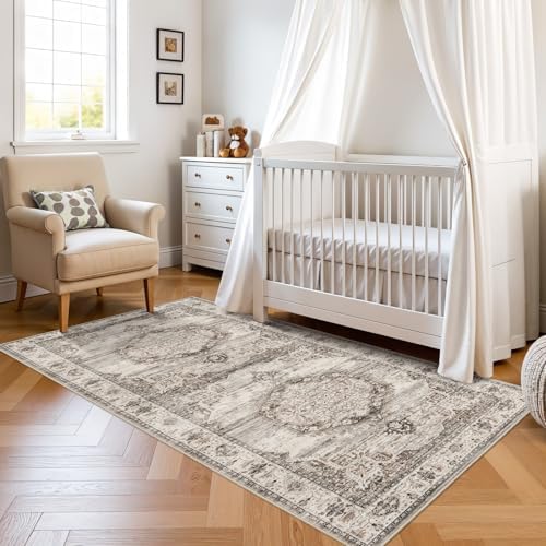 Washable Hallway Runner Rugs 3x6: Soft Ultra Thin Low Pile Carpet Machine Washable Indoor Lightweight Rug Runner Anti Slip Backing Rugs for Living Room Bedroom Kitchen 3'x6' Beige - Image 3