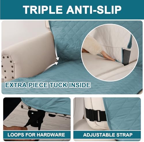 Turquoize 100% Waterproof Sofa Covers Chaise Lounge L Shape Sofa Protector - Image 4