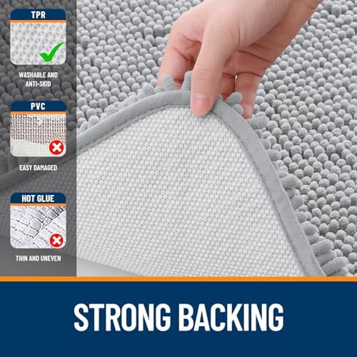 OLANLY Large Bathroom Rugs 44x32, Extra Soft Absorbent Chenille Bath Rugs - Image 6