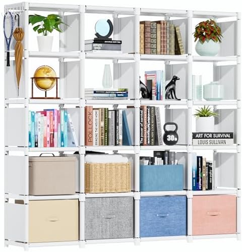 Mavivegue Book Shelf, 20 Cube Storage Organizer, DIY Bookcase by Mavivegue