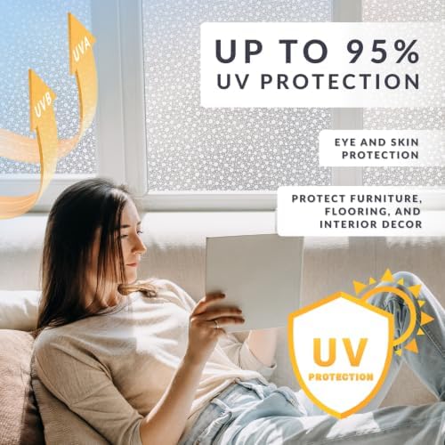 Sunshine Window Privacy Film by Artscape - Decorative Frosted Glass Design, Static Cling, Day and Night Privacy, Reduces Glare, Easy to Apply and Removable, Made in USA - 36 x 72 Inch - Image 6