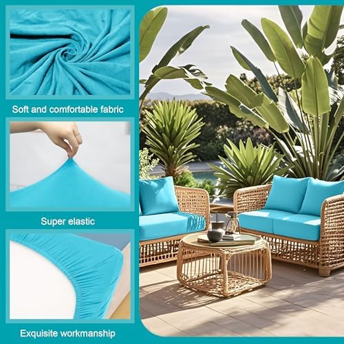 14 Pcs Outdoor Cushion Covers, Patio Sofa Cushion Covers Replacement - Image 4
