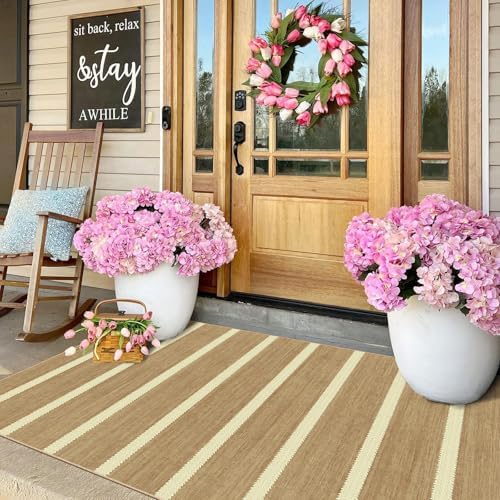 Striped 3x5 Entry Rug, Washable Indoor Outdoor Mats for Front Door - Image 3