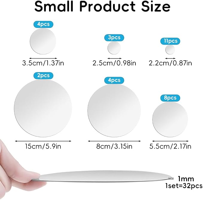 32Pcs Mirror Wall Stickers, Small Circle Ceiling Mirrors for Wall Decor - Image 4