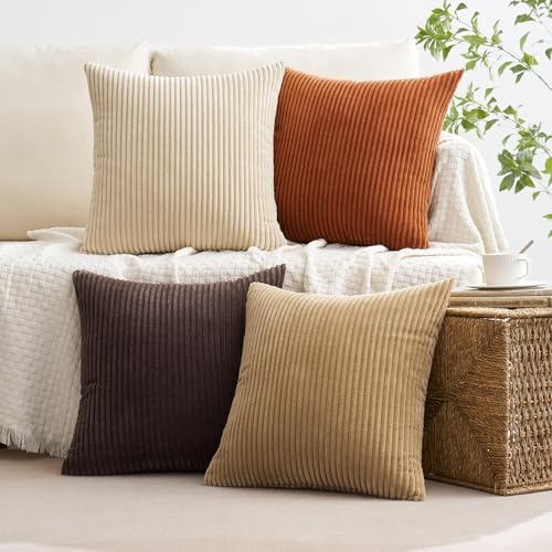 MIULEE Fall Decorative Throw Pillow Covers Chocolate Brown Rust 18x18 - Image 2