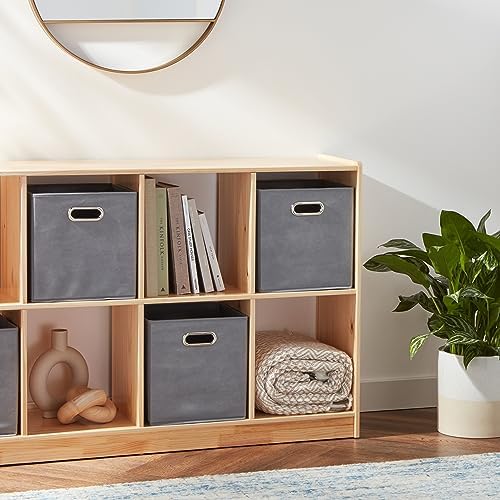Amazon Basics Collapsible Cube Storage Bins, Space-Saving, Organizing Fabric Bins with Handles, 10.5 x 10.5 x 11 inches, Light Grey, 6-Pack - Image 6