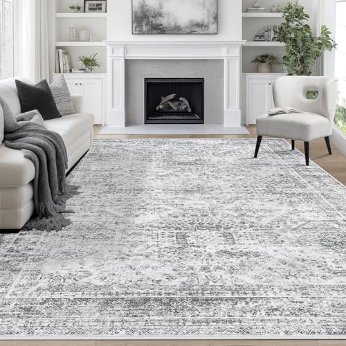 Aelenmu 9x12 Area Rugs for Living Room Washable Bedroom Dining Room Grey by Aelenmu