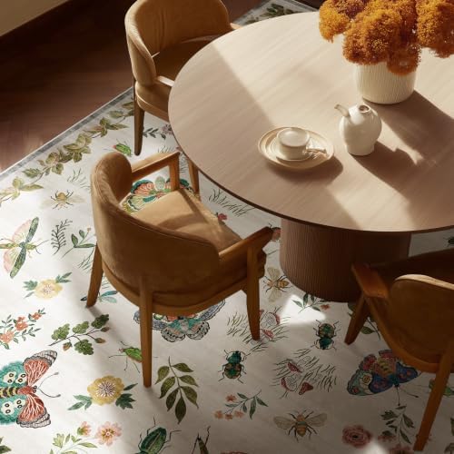 10x12 Area Rugs for Living Room: Washable Rug Non Slip Stain Resistant Low Pile Ultra Soft Faux Wool Lightweight Large Rugs for Bedroom Dining Room Under Table Rug Indoor Home Office Nursery Farmhouse - Image 5
