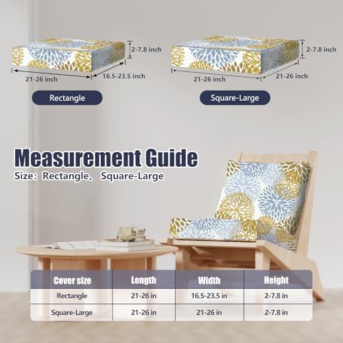 8Pcs Outdoor Cushion Covers, Stretch Patio Furniture Couch Chair Slipcovers - Image 2
