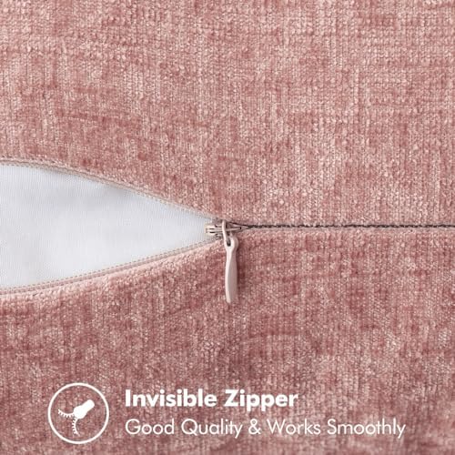 MIULEE Decorative Euro Sham Pillow Covers 24x24 Inch Blush Pink 2 Pack - Image 3