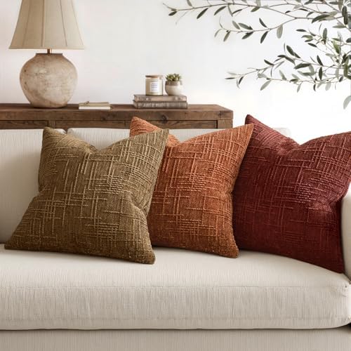 MIULEE Chenille Textured Fall Throw Pillow Covers Bronze 18x18 Set of 2 - Image 5