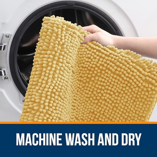 OLANLY Bathroom Rugs 32x20, Extra Soft Absorbent Chenille Bath Rugs - Image 5