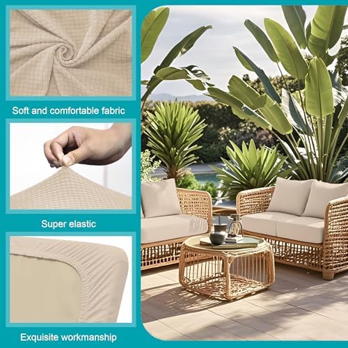 12 Pcs Outdoor Cushion Covers, Patio Sofa Cushion Covers Replacement - Image 4