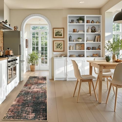 Toneed Washable 2x6 Non-Slip Abstract Runner Rug for Hallway Kitchen - Image 2