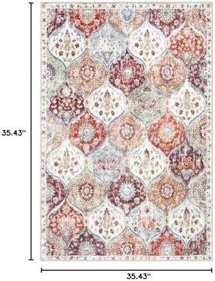 Lahome Moroccan Washable Rugs for Living Room, 4x6 Rug for Bedroom Non-Slip - Image 2