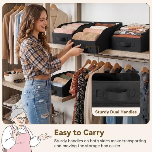 GRANNY SAYS Trapezoid Closet Organizers, 10" Lx15¾Wx6¾H, Black, 6-Pack - Image 2