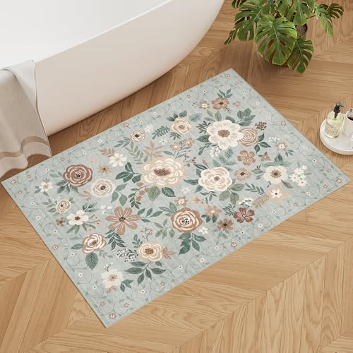DUKINO 2x3 Entryway Rug, Door Mat Soft Washable Rug Non Slip, Sage Green - Image 3