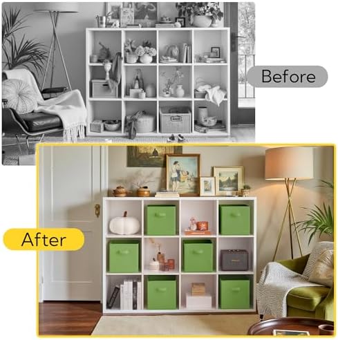Cupic Cupid 6-Pack 11x11 Storage Cube Bins, Storage Organizer Bins, Green - Image 6
