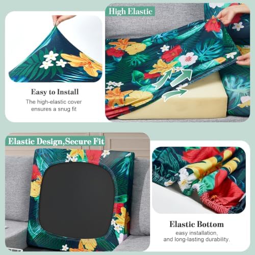 8Pcs Patio Cushion Covers Stretch Outdoor Furniture Protector Slipcovers - Image 3