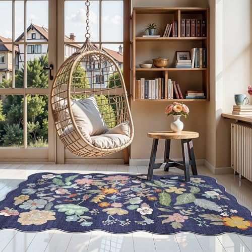Washable 3x5 Entryway Area Rugs: Ultra Soft Low Pile Carpet for Kitchen Nursery Indoor Light-Weight Doormat Anti-Slip Thin Water-Resistant Rug for Living Room Bedroom Small Floor Mat(3x5,Purple) - Image 2