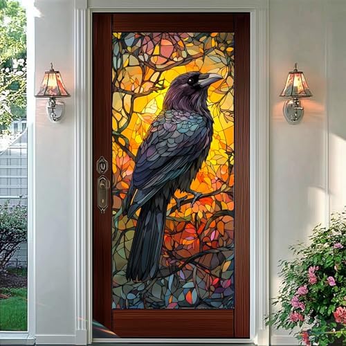 HOMETITUTE Gothic Crow Privacy Window Film Cling 17.7x39.3 PVC - Image 6