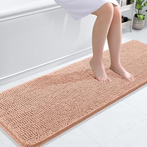 OLANLY Bathroom Runner Rugs 59x20, Extra Soft Absorbent Chenille Bath Rugs by OLANLY