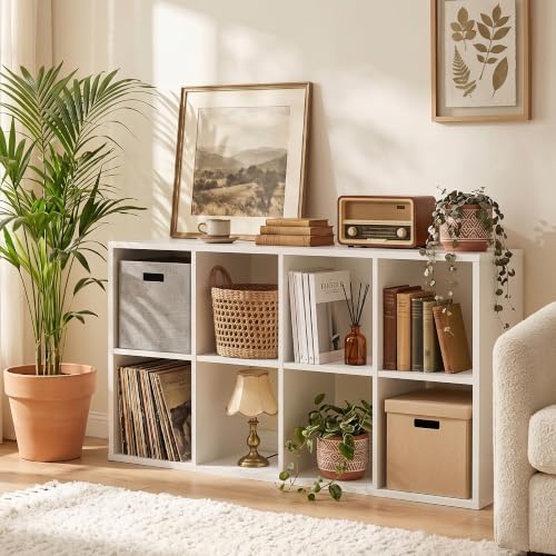 8 Cube Storage Organizer, Multifunctional Bookcase, White Cube Bookshelf by ALPEN