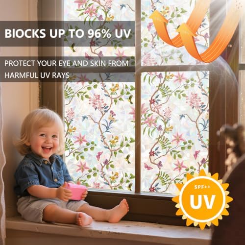 LEMON CLOUD Stained Glass Window Privacy Film with Tools, 23.6" x 157.4" - Image 3