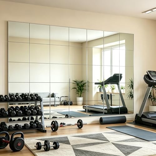 4-piece Glass Full Length Wall Mirror Tiles, 10 × 10 inch self-Adhesive Frameless Small Mirror Brick, Suitable for Home Gyms, bedrooms, Doors, and Bathroom Glass Mirrors (4Pcs 10 * 10) - Image 6
