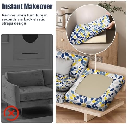 8Pcs Outdoor Cushion Covers, Stretch Patio Furniture Couch Chair Slipcovers - Image 5