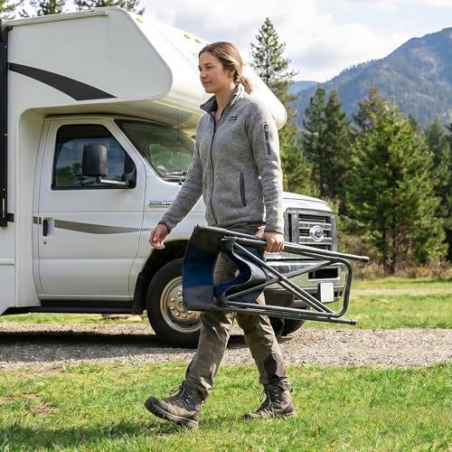 Portal Directors Chair for Adults with Side Table, Folding Camping Chairs Heavy Duty 225LBS, Portable Lawn Chairs with Cup Holder for Outdoor, Beach, Travel, Blue/Grey - Image 7